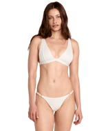 RVCA Women's Beachfront Fixed Triangle Bikini Top Cloud Women's Bikini Tops RVCA 