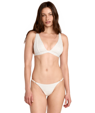 RVCA Women's Beachfront Fixed Triangle Bikini Top Cloud Women's Bikini Tops RVCA 