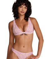 RVCA Women's Roma Fixed Tall Triangle Bikini Top Orchid Women's Bikini Tops RVCA 