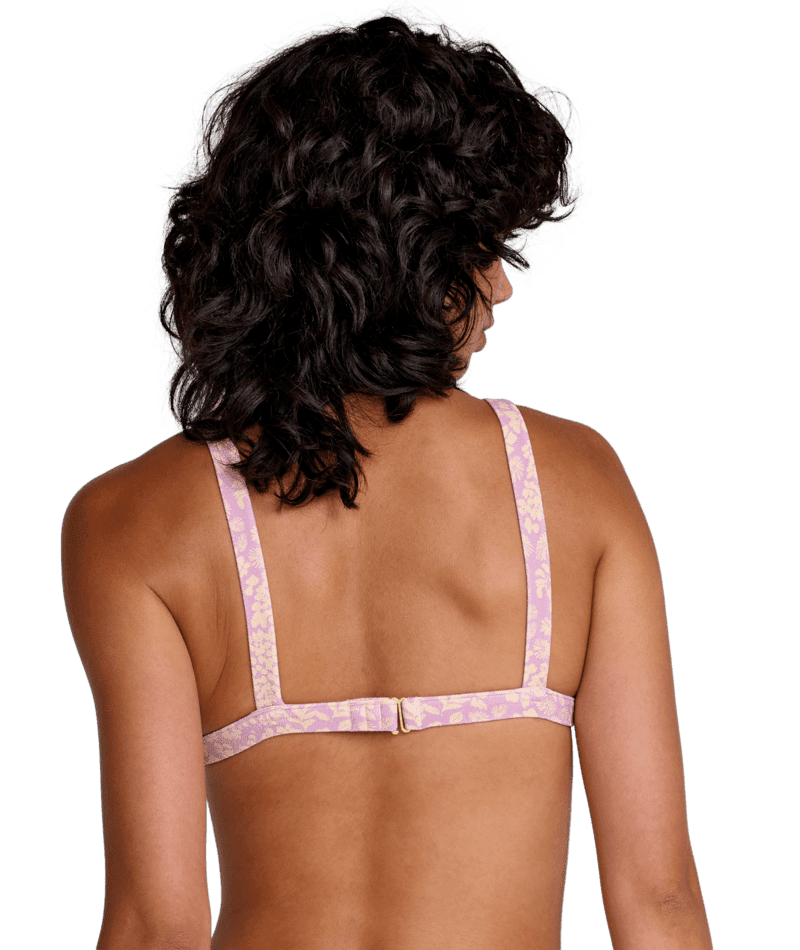 RVCA Women's Roma Fixed Tall Triangle Bikini Top Orchid Women's Bikini Tops RVCA 