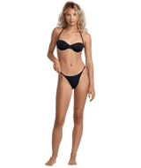 RVCA Women's Solid Slider Ultra Skimpy Bikini Bottom RVCA Black Women's Bikini Bottoms RVCA 