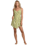 RVCA Women's Wave Side Mini Dress Martini Olive Print Women's Dresses RVCA 