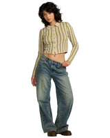 RVCA Women's Willow Long Sleeve Shirt Eucalyptus Women's Flannels and Button Ups RVCA 