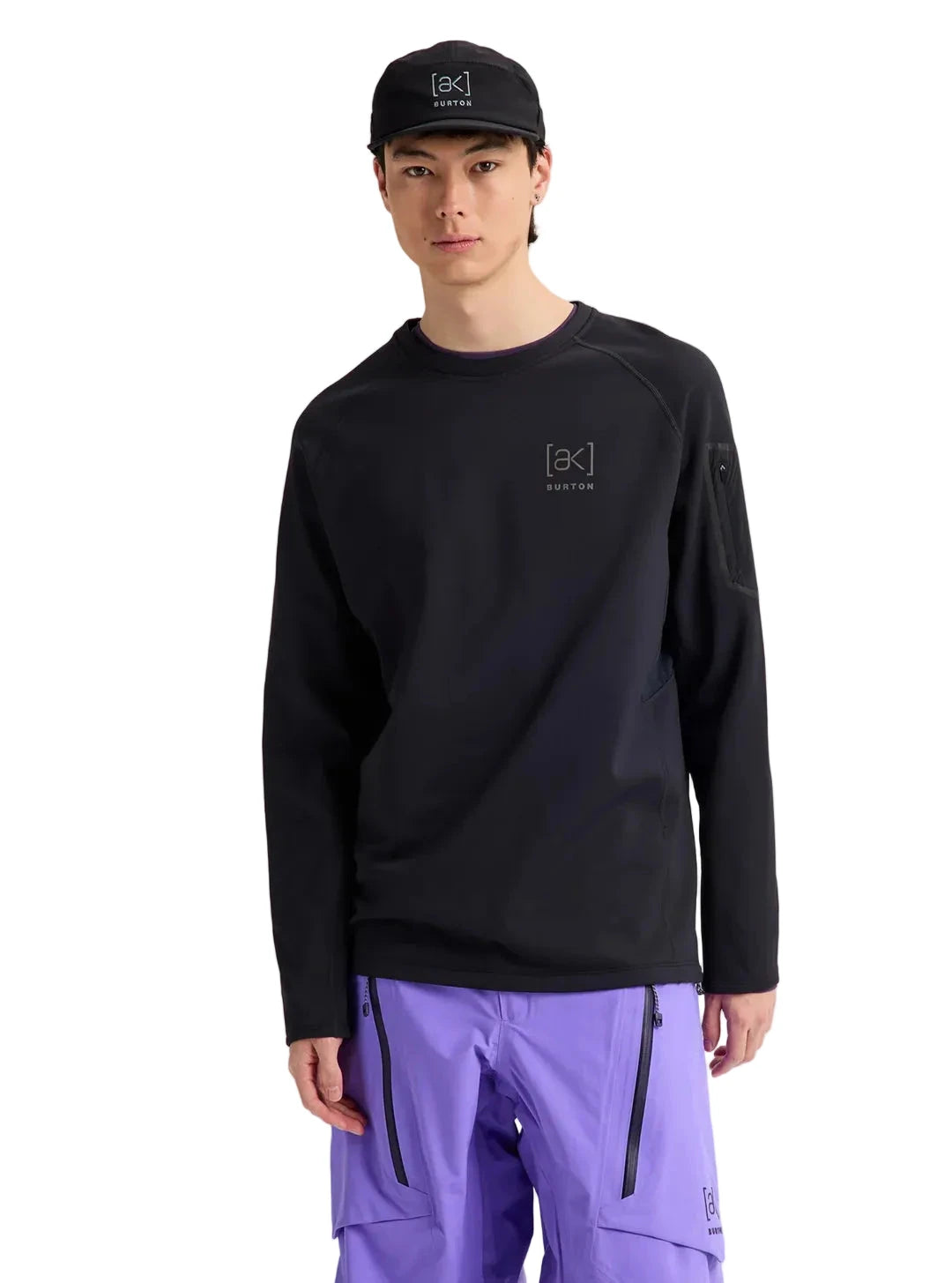 BURTON [ak] Baker Stretch Crewneck Fleece True Black Men's Base Layers Burton 