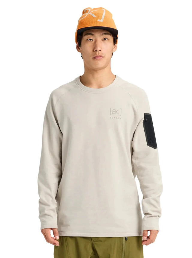 BURTON [ak] Baker Stretch Crewneck Fleece Chinchilla Gray Men's Base Layers Burton 