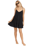 BILLABONG Women's Beach Vibes Cover-Up Dress Black Pebble Women's Dresses Billabong 