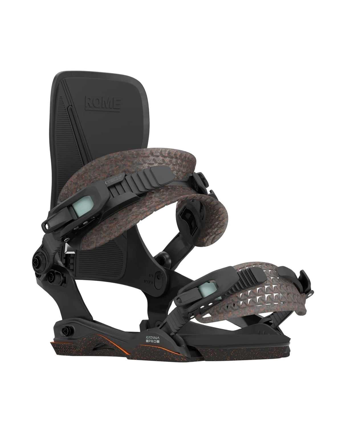 ROME Katana AsymWrap Pro Snowboard Bindings Black/Slate 2026 Men's Snowboard Bindings Rome 