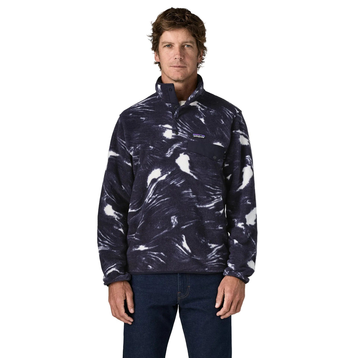 PATAGONIA Lightweight Synchilla Snap-T Fleece Pullover Polar Breeze/Sunken Blue Men's Sweaters Patagonia 