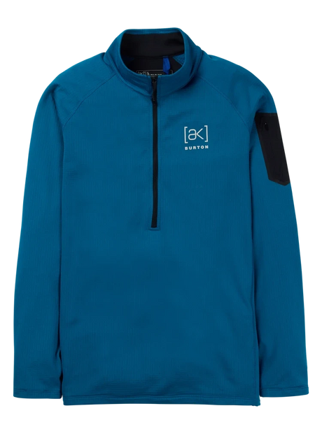 BURTON [ak] Helium Grid Half-Zip Fleece Blue Teal Men's Base Layers Burton 