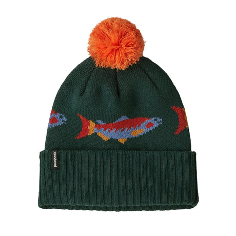 PATAGONIA Powder Town Beanie Salmon Energy Stripe/Old Growth Green Men's Beanies Patagonia 