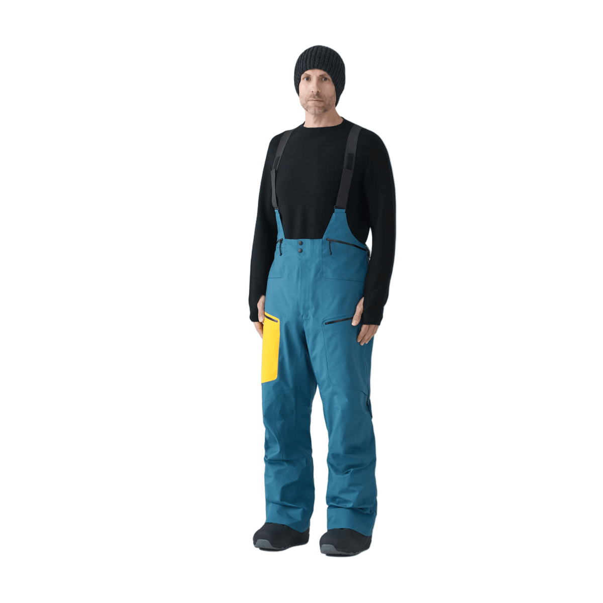 SKYLINE Faze 3L Guide Bib Snow Pants Blue Steel/Mango 2027 Men's Snow Bib Pants Skyline 