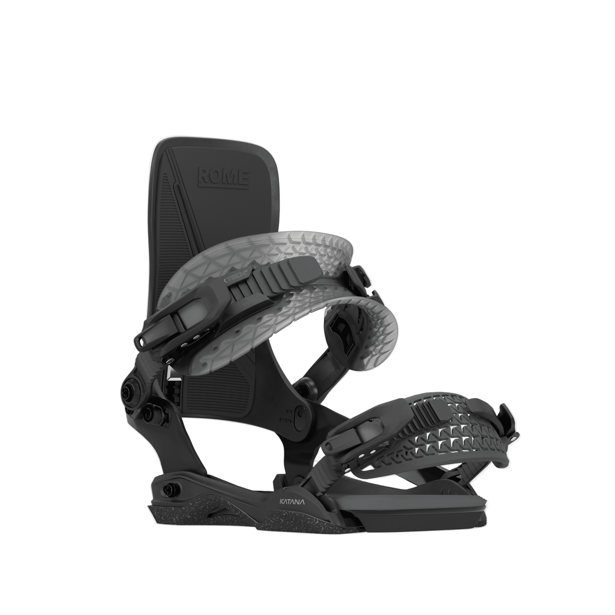 ROME Women's Katana AsymWrap Snowboard Bindings Black 2026 Women's Snowboard Bindings Rome 