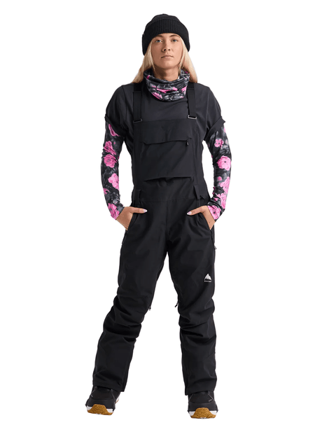 BURTON Women's Reserve 2L Stretch Bib Snow Pants True Black 2027 Women's Snow Bib Pants Burton 