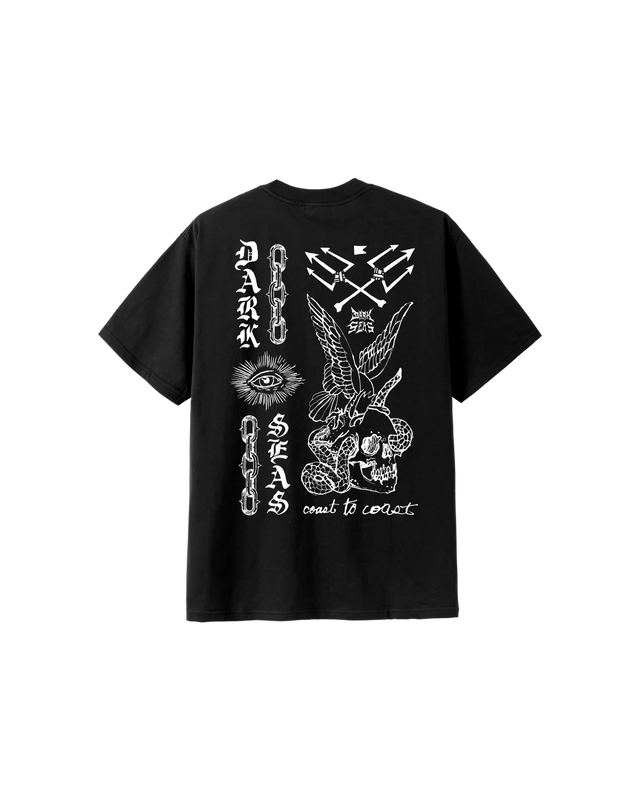 DARK SEAS Trouble Maker Heavy Weight T-Shirt Black Men's Short Sleeve T-Shirts Dark Seas 