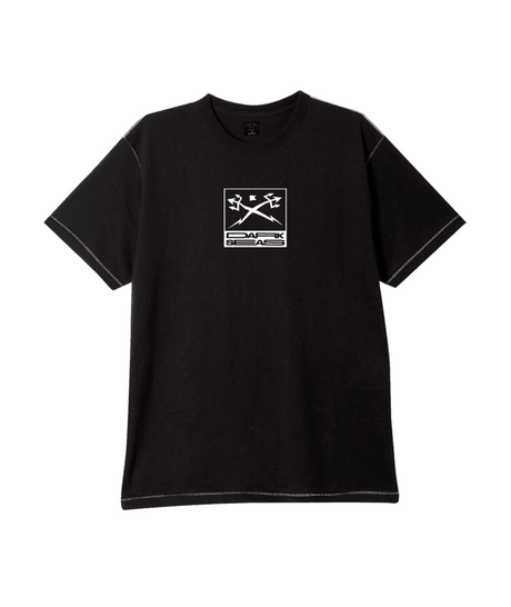 DARK SEAS Warped World Contrast Stitch T-Shirt Black Men's Short Sleeve T-Shirts Dark Seas 