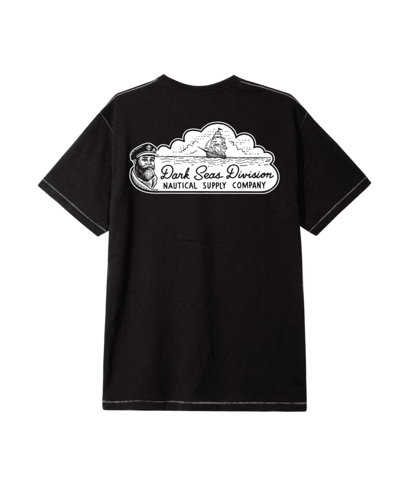 DARK SEAS Sea Dogs Contrast Stitch T-Shirt Heather Black Men's Short Sleeve T-Shirts Dark Seas 