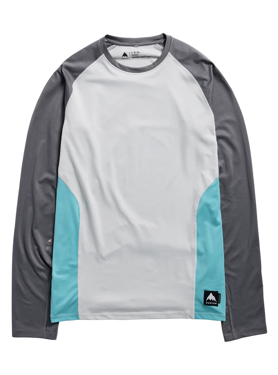 BURTON Synthetic Midweight Base Layer Crew Grey Cloud/Gotham Grey/Mineral Blue Men's Base Layers Burton 