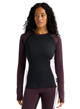 BURTON Women's Synthetic Midweight Base Layer Crew True Black/Bear Hug Brown/Moondust Purple Women's Base Layers Burton 