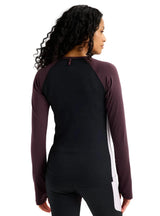 BURTON Women's Synthetic Midweight Base Layer Crew True Black/Bear Hug Brown/Moondust Purple Women's Base Layers Burton 