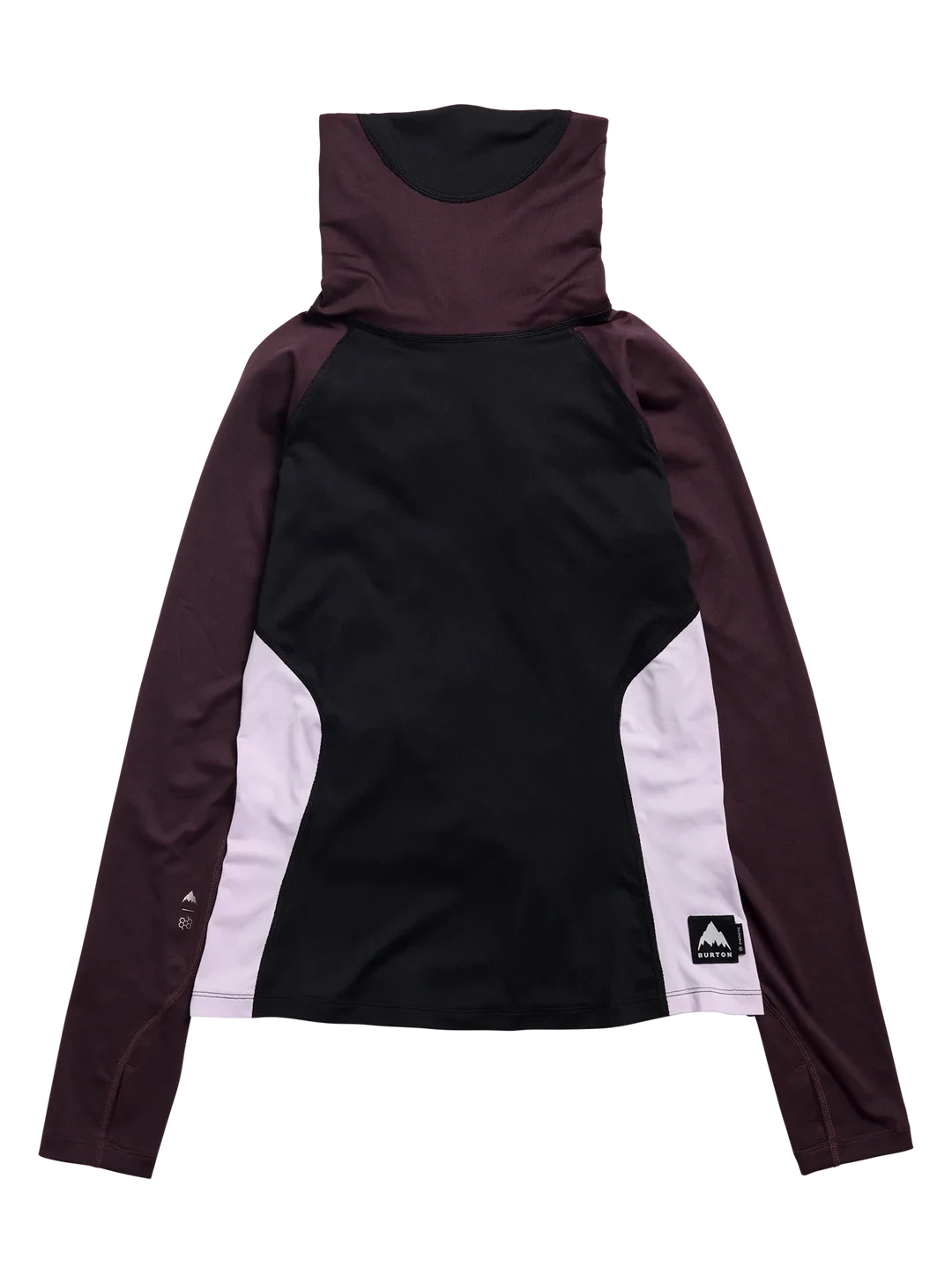 BURTON Women's Synthetic Midweight Base Layer Long Neck Top True Black/Bear Hug Brown/Moondust Purple Women's Base Layers Burton 