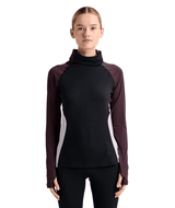 BURTON Women's Synthetic Midweight Base Layer Long Neck Top True Black/Bear Hug Brown/Moondust Purple Women's Base Layers Burton 
