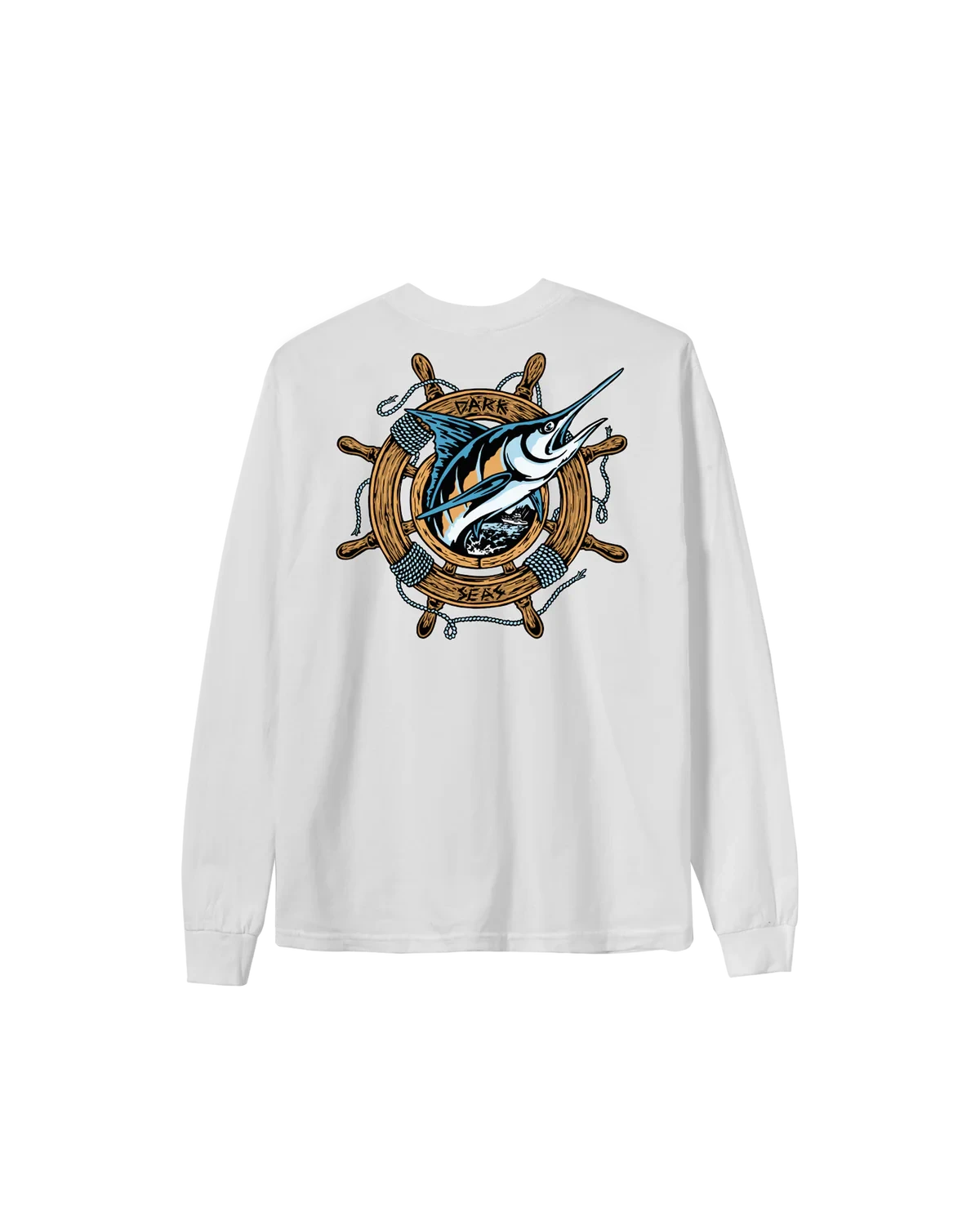 DARK SEAS Waterlogged Long Sleeve T-Shirt White Men's Long Sleeve T-Shirts Dark Seas 