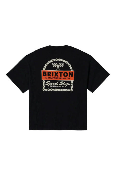 BRIXTON Drayton Heavy Weight Relaxed T-Shirt Black Classic Wash Men's Short Sleeve T-Shirts Brixton 