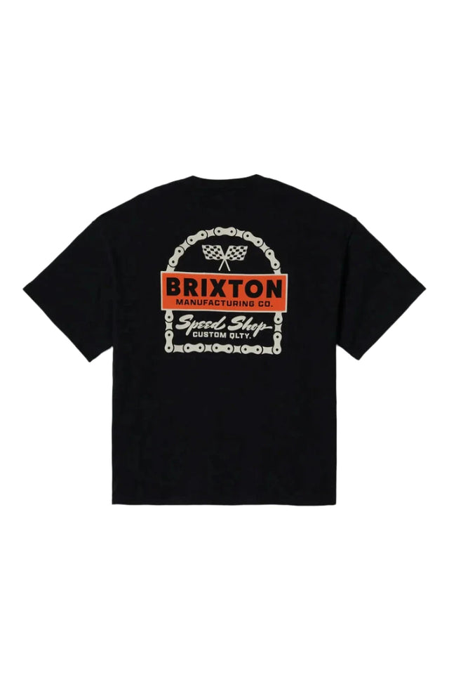 BRIXTON Drayton Heavy Weight Relaxed T-Shirt Black Classic Wash Men's Short Sleeve T-Shirts Brixton 