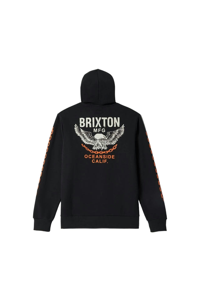 BRIXTON Waller Pullover Hoodie Black Men's Pullover Hoodies Brixton 