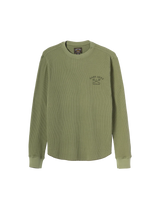 DARK SEAS Conley Waffle Knit Long Sleeve Shirt Olive Men's Long Sleeve T-Shirts Dark Seas 