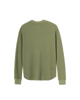 DARK SEAS Conley Waffle Knit Long Sleeve Shirt Olive Men's Long Sleeve T-Shirts Dark Seas 