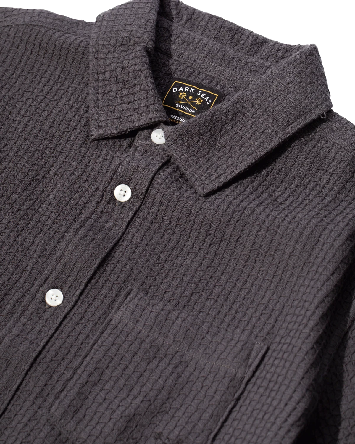 DARK SEAS Tonal Button Up Shirt Black Men's Short Sleeve Button Up Shirts Dark Seas 