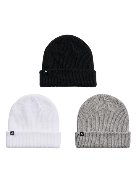 BURTON DND Beanie 3 Pack True Black/Sharkskin/Stout White Men's Beanies Burton 