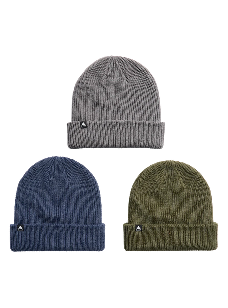 BURTON DND Beanie 3 Pack Selvedge Blue/Gotham Grey/Dried Moss Men's Beanies Burton 