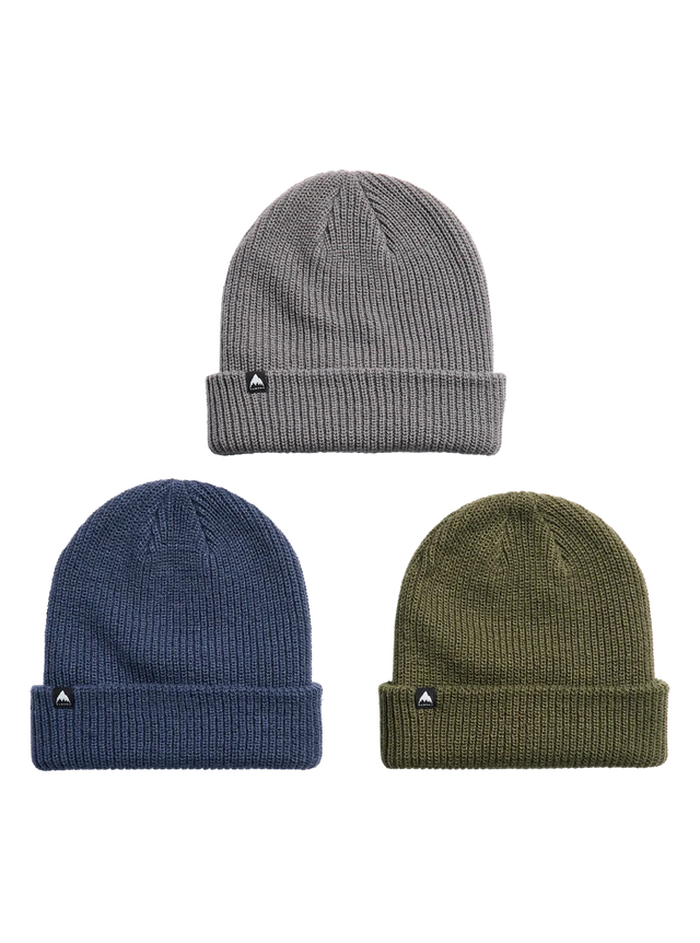 BURTON DND Beanie 3 Pack Selvedge Blue/Gotham Grey/Dried Moss Men's Beanies Burton 