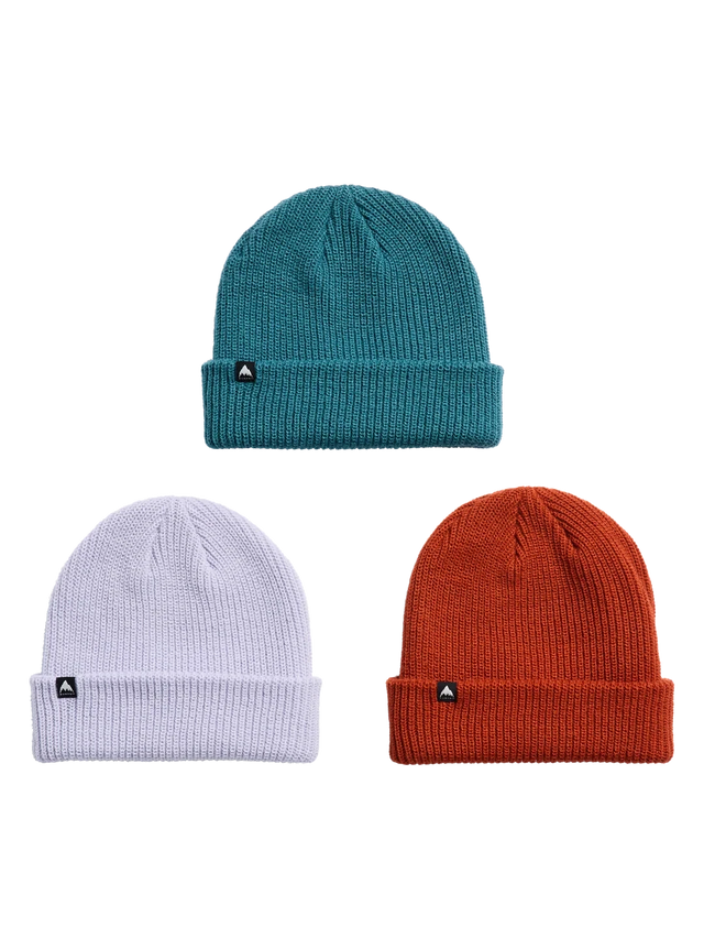 BURTON DND Beanie 3 Pack Atlantic Teal/Spiced Chai/Moondust Purple Women's Beanies Burton 
