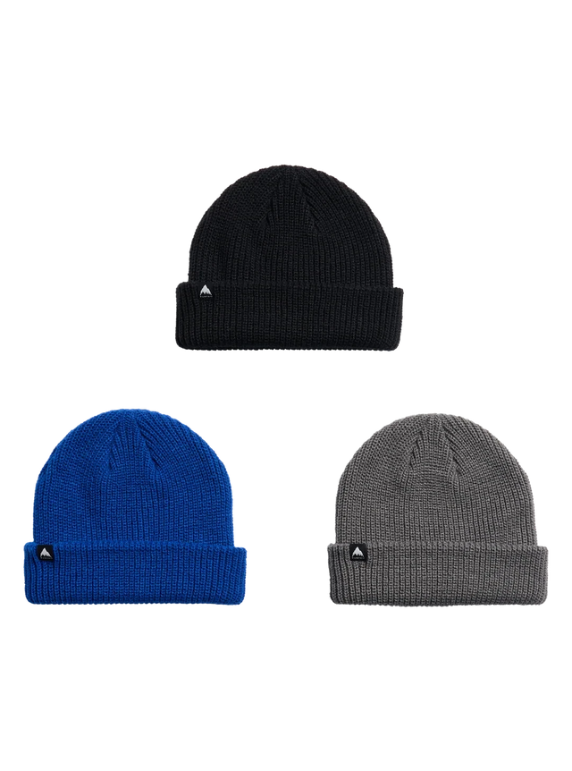 BURTON Kids DND Beanie 3 Pack True Black/Gotham Gray/Twilight Blue Boy's Beanies Burton 