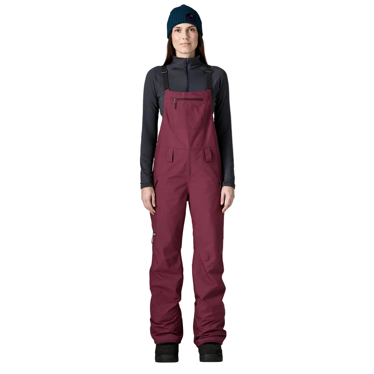 PATAGONIA Women's Powder Town Bib Snow Pants Berry Fig 2027 Women's Snow Bib Pants Patagonia 