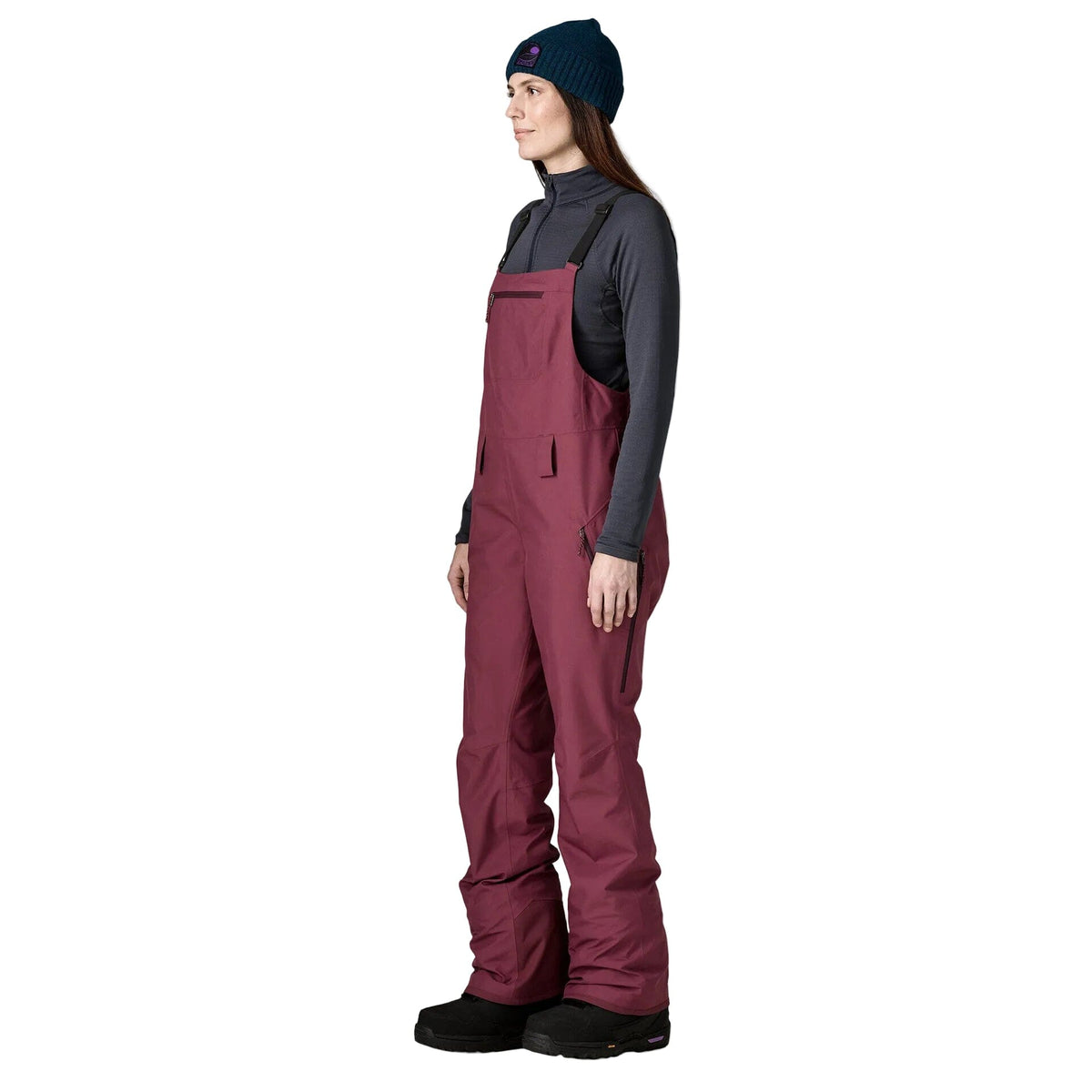 PATAGONIA Women's Powder Town Bib Snow Pants Berry Fig 2027 Women's Snow Bib Pants Patagonia 