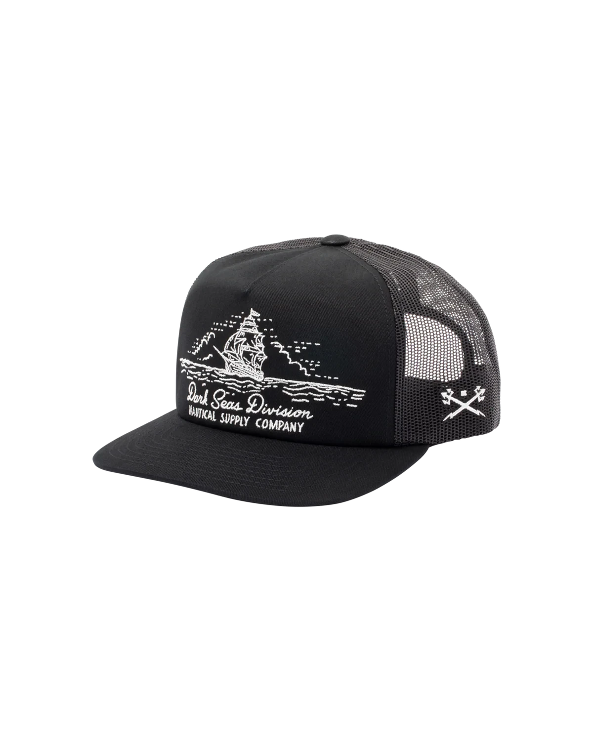 DARK SEAS Tall Ship Trucker Hat Black Men's Hats Dark Seas 