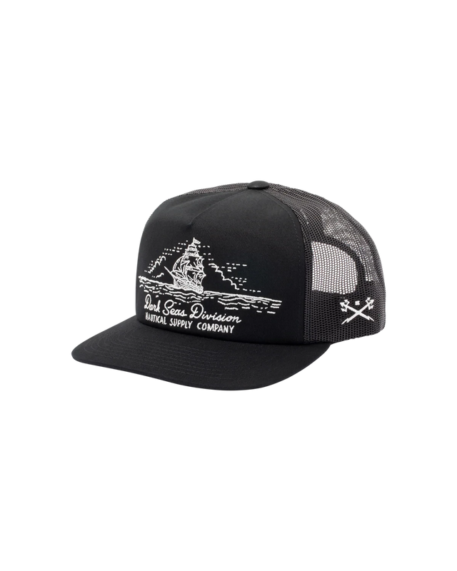 DARK SEAS Tall Ship Trucker Hat Black Men's Hats Dark Seas 