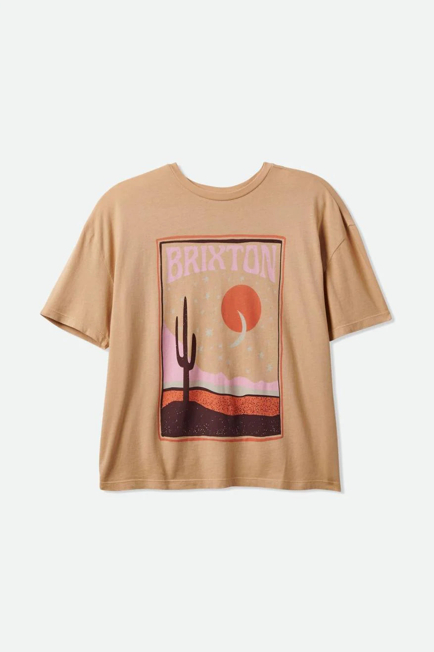 BRIXTON Women's Scenster Oversized Boyfriend T-Shirt Sesame Women's T-Shirts Brixton 