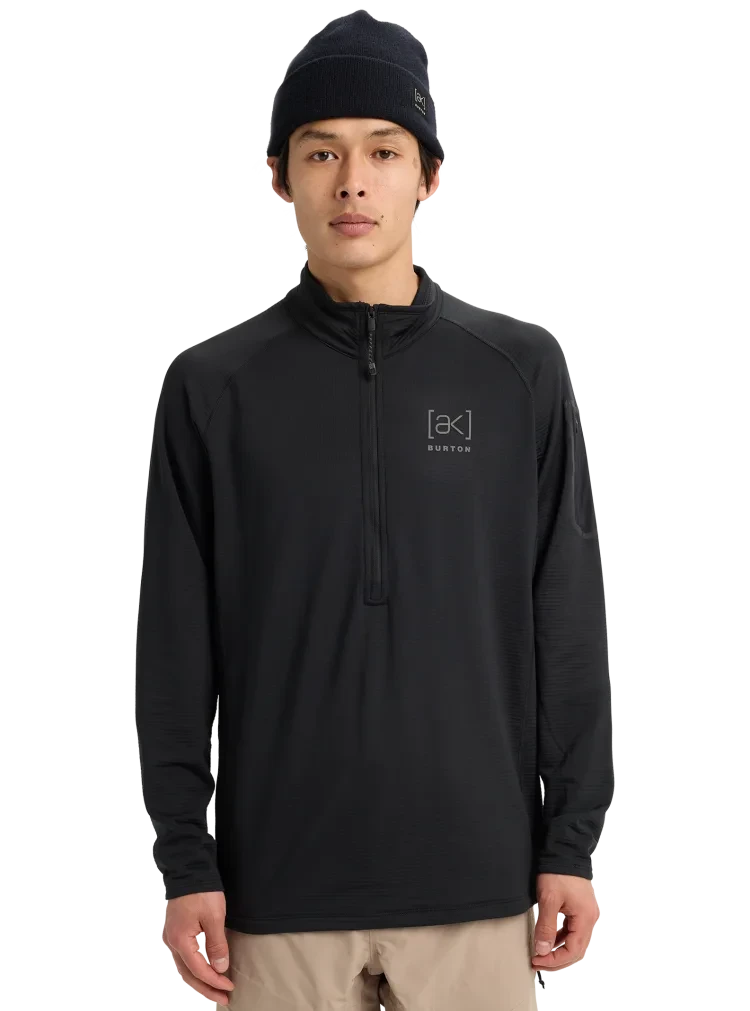 BURTON [ak] Helium Grid Half-Zip Fleece True Black Men's Base Layers Burton 