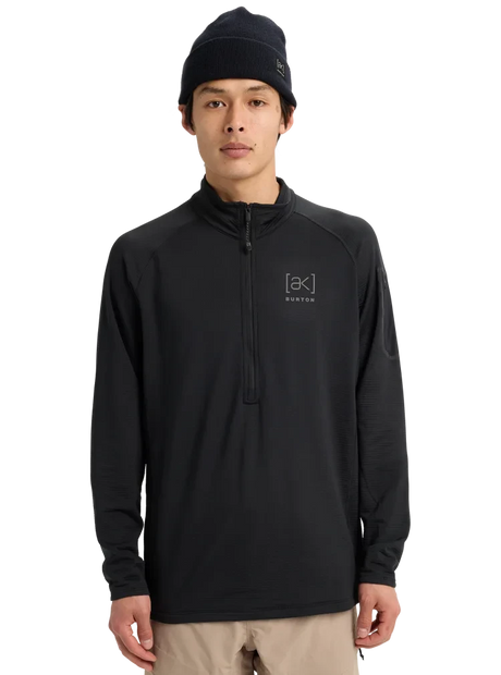 BURTON [ak] Helium Grid Half-Zip Fleece True Black Men's Base Layers Burton 