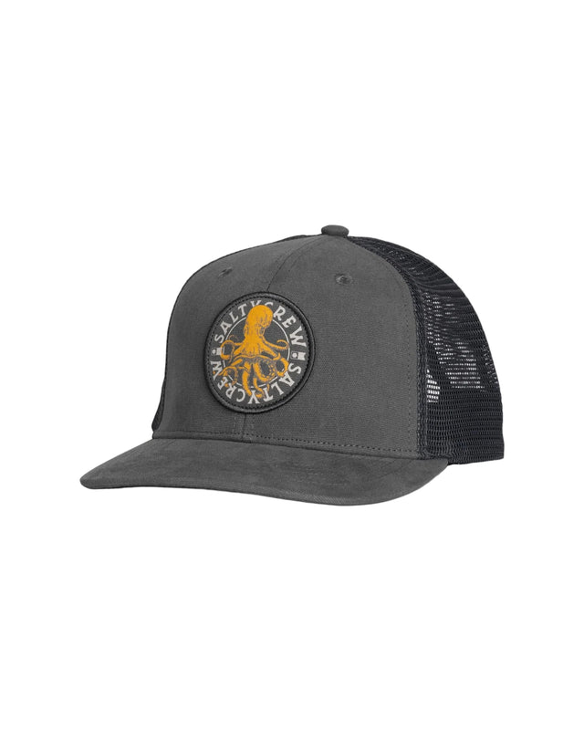 SALTY CREW Boy's Tentacles Retro Trucker Hat Dark Gray Boy's Hats Salty Crew 