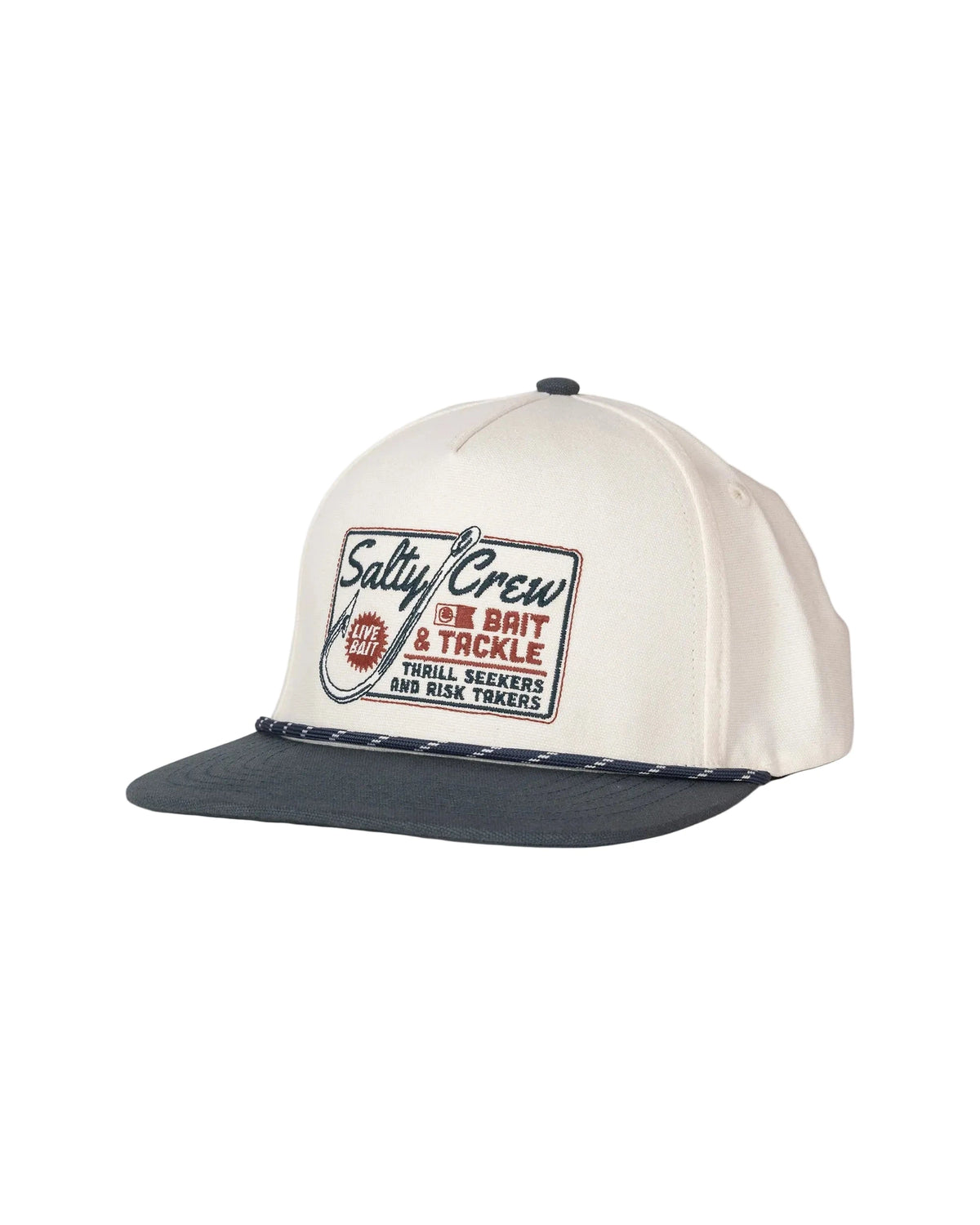 SALTY CREW Hooked Up Snapback Hat Off White/Navy Men's Hats Salty Crew 