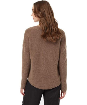 TENTREE Women's Highline Fuzzy V-Neck Sweater Fossil Women's Sweaters Tentree 
