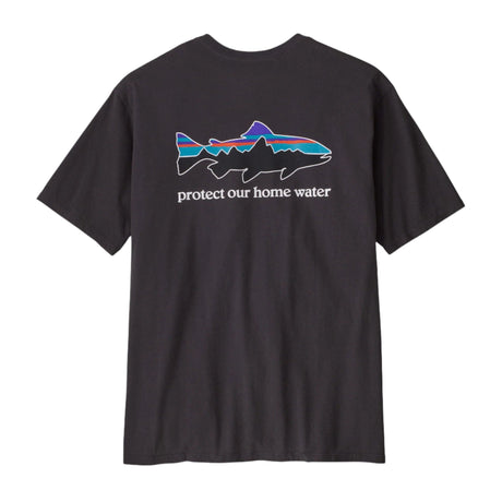 PATAGONIA Home Water Trout Organic T-Shirt Ink Black Men's Short Sleeve T-Shirts Patagonia 