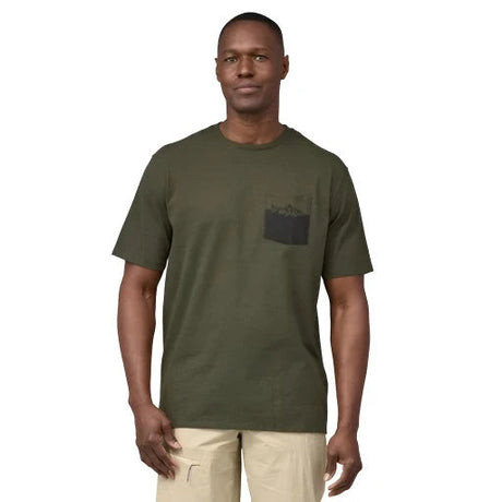 PATAGONIA Wild Waterline Pocket T-Shirt Basin Green Men's Short Sleeve T-Shirts Patagonia 