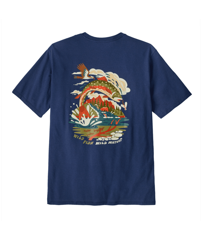 PATAGONIA Take a Stand Responsibili-Tee T-Shirt Pine Stream: Clement Blue Men's Short Sleeve T-Shirts Patagonia 